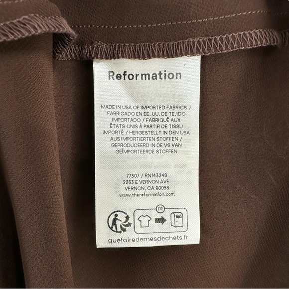 NWT Reformation Becca Dress - Brown Green Paisley Maxi Dress w/ Slip Liner sz S - Picture 11 of 16